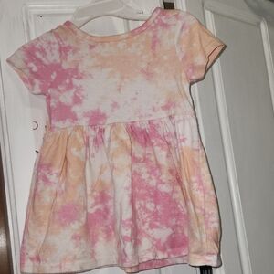 Pink and Orange Tie-Dye Kids Dress